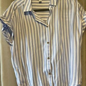 Beachlunchlounge Light Blue and White Striped Shirt